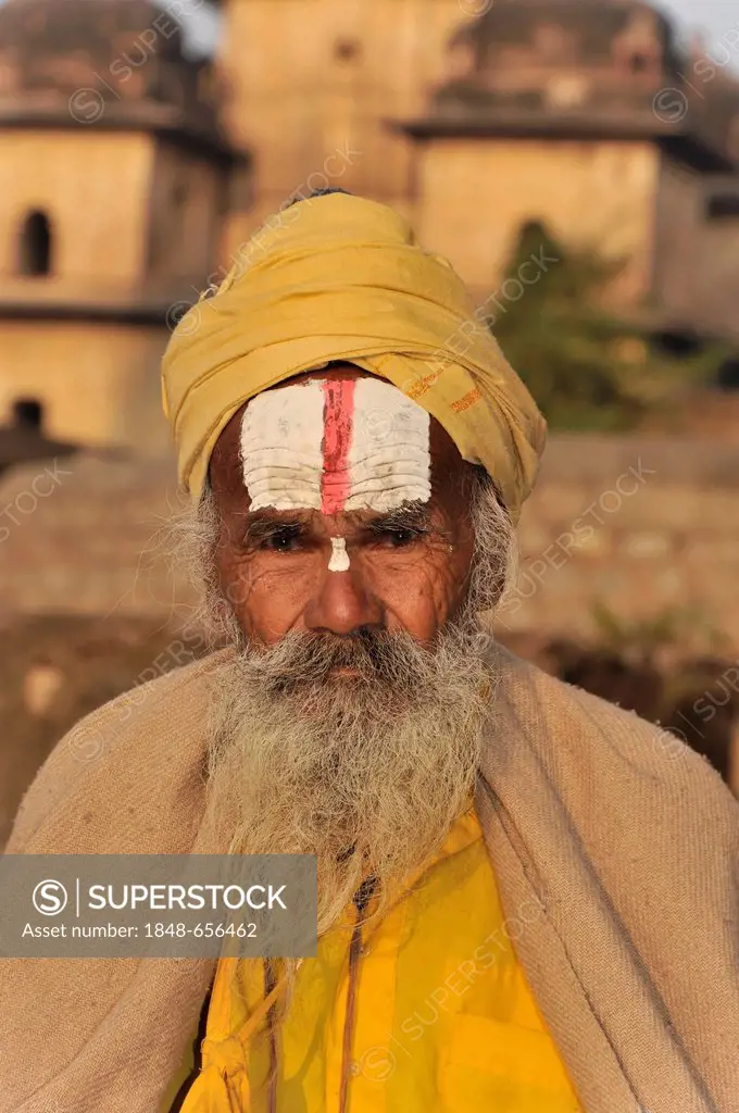 Sadhu or holy man, Orchha, Madhya Pradesh, North India, India, Asia