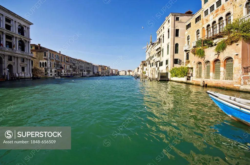 Buildings along the Canal Grande or Grand Canal, Venice, Venezia, Veneto, Italy, Europe