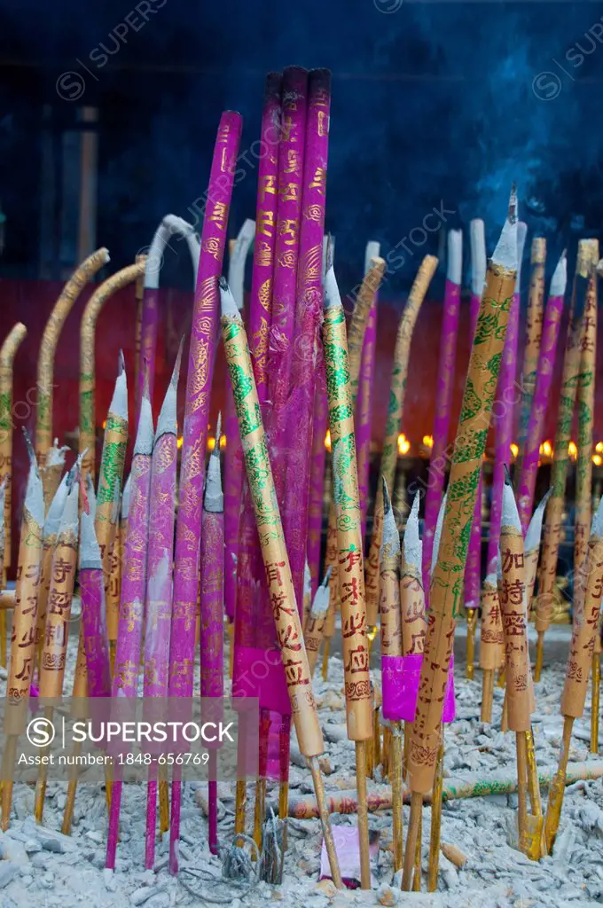 Incense in a monastery in Leshan, Sichuan, China, Asia