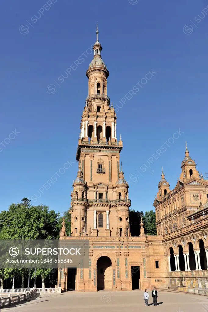Torre Norte, North Tower, Plaza de España, Sevilla, Andalusia, Spain, Europe