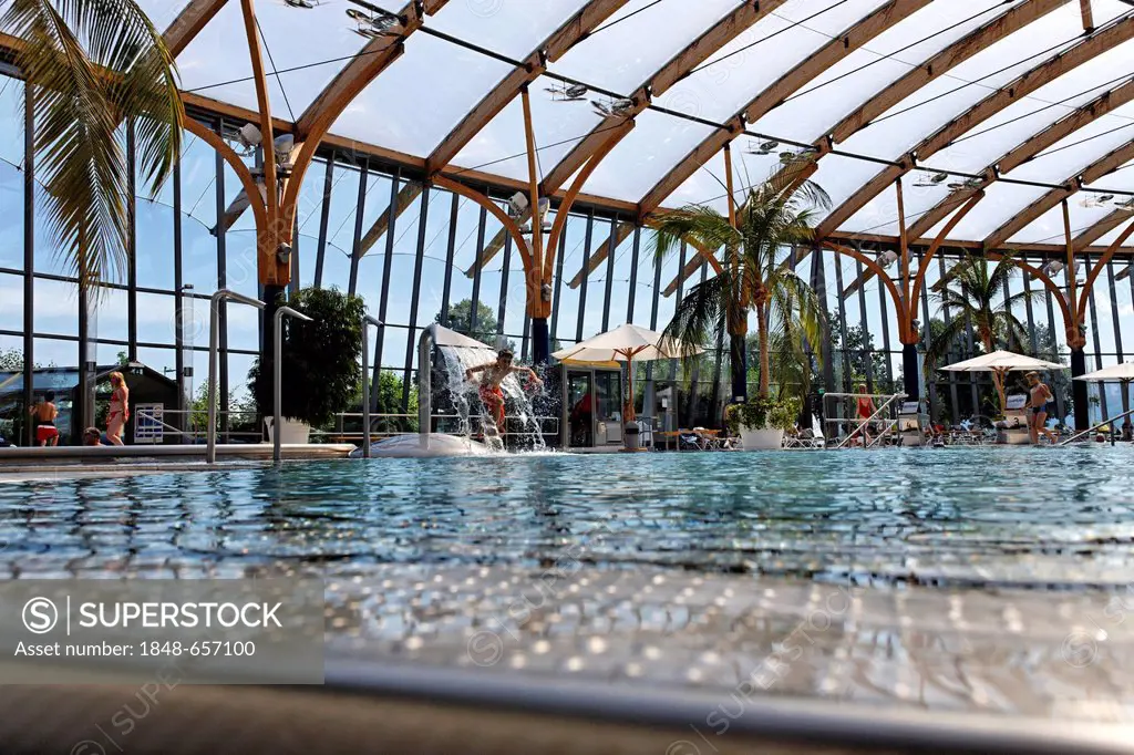 Inside the Prienavera public swimming pool, Prien am Chiemsee, Chiemgau, Bavaria, Germany, Europe