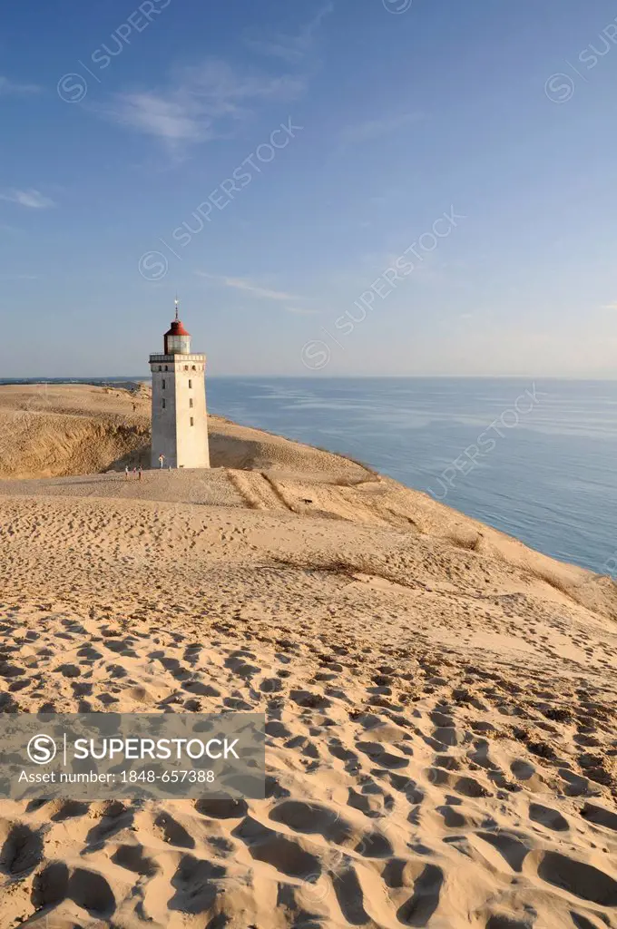 Old lighthouse on Rubjerg Knude, a wandering dune in Denmark, Europe