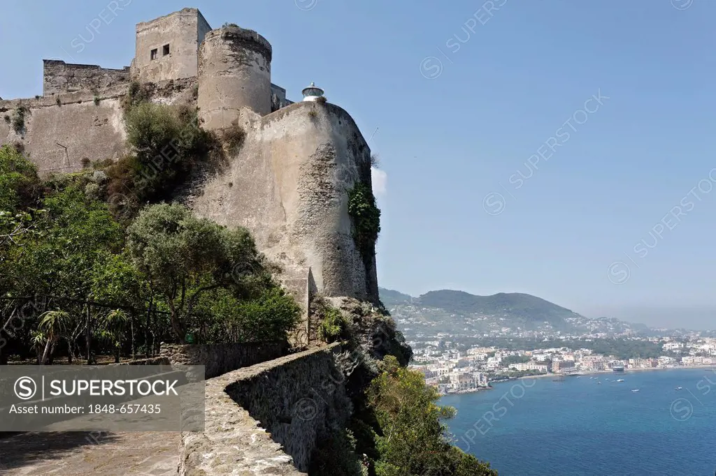 Castello Aragonese, Aragonese Castle, Ischia Ponte, Ischia Island, Gulf of Naples, Campania, Southern Italy, Italy, Europe