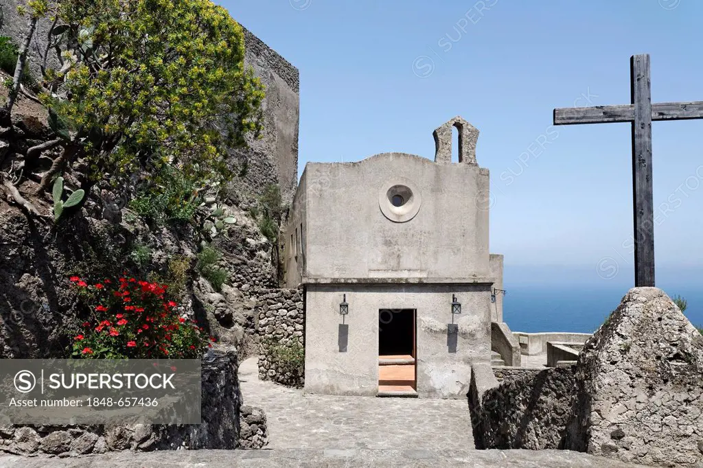 Santa Maria delle Grazie, Castello Aragonese, Aragonese Castle, Ischia Ponte, Ischia Island, Gulf of Naples, Campania, Southern Italy, Italy, Europe
