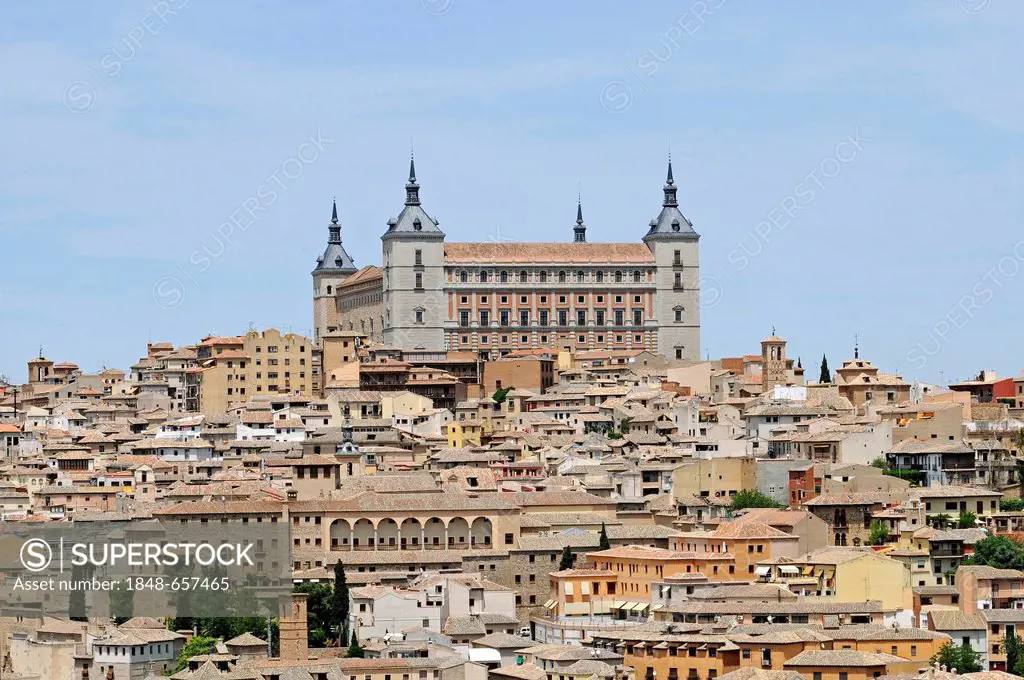 Alcazar, Castillo, Castle, Old Town, Toledo, Castile-La Mancha, Spain, Europe, PublicGround
