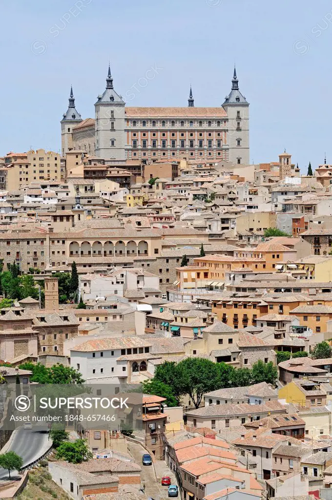 Alcazar, Castillo, Castle, Old Town, Toledo, Castile-La Mancha, Spain, Europe, PublicGround