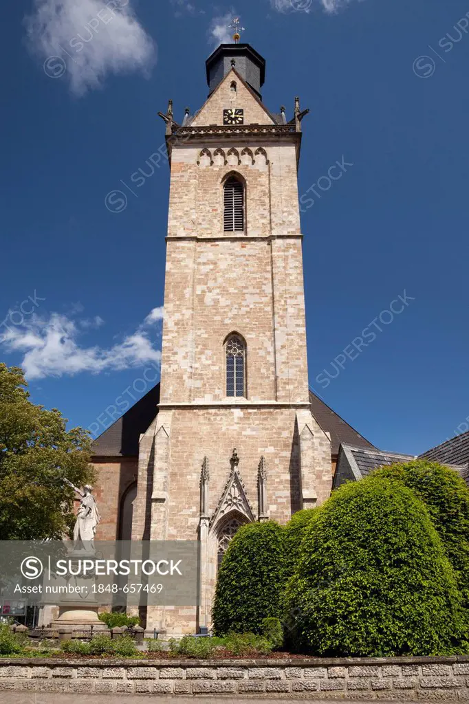 Gothic parish church of St. Kilian in the historic Old Town of Korbach, Waldeck-Frankenberg district, Hesse, Germany, Europe, PublicGround