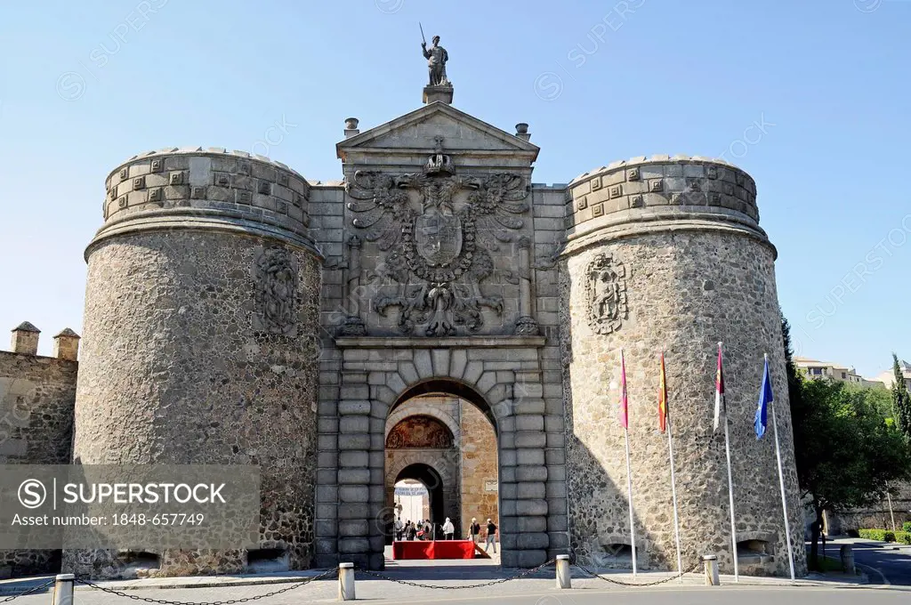 Puerta Vieja de Bisagra, Bisagra gate, Toledo, Castile-La Mancha, Spain, Europe, PublicGround
