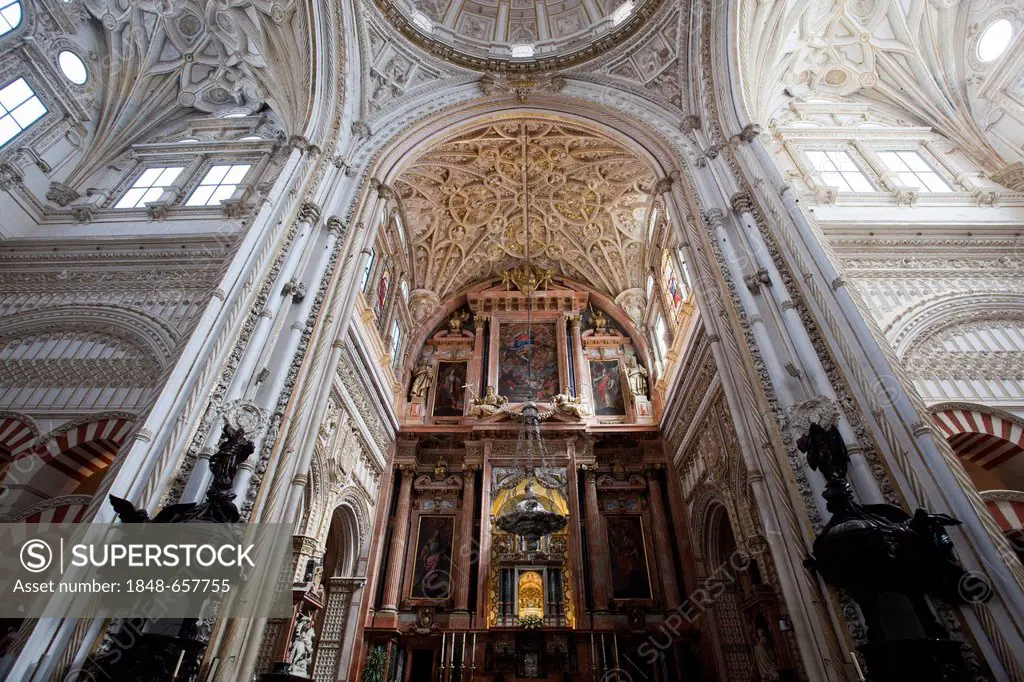 Cathedral in the Cathedral-Mosque of Córdoba, Mezquita, interior view, Cordoba, Andalusia, Spain, Europe