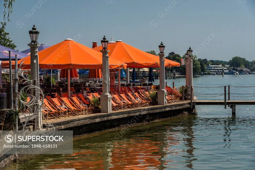 Bar on Lake Starnberg, Upper Bavaria, Bavaria, Germany, Europe