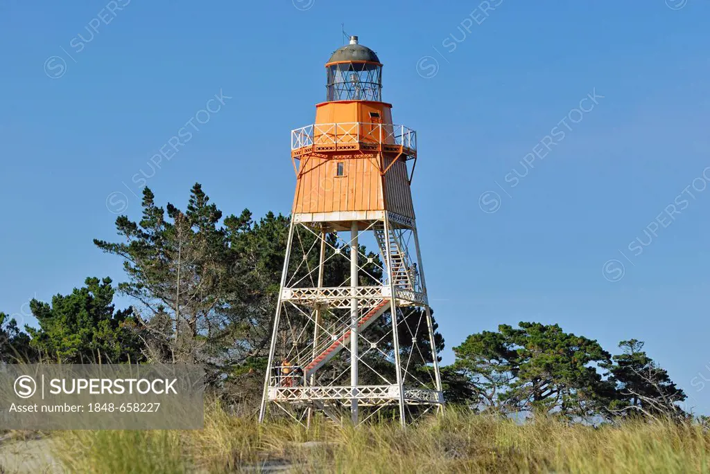 Lighthouse, Farewell Spit Nature Reserve, Golden Bay, South Island, New Zealand