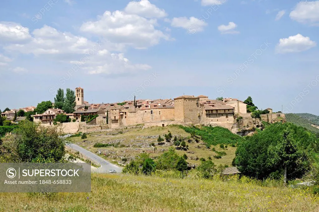 The village of Pedraza de la Sierra, province of Segovia, Castilla y Leon, Castile and León, Spain, Europe, PublicGround