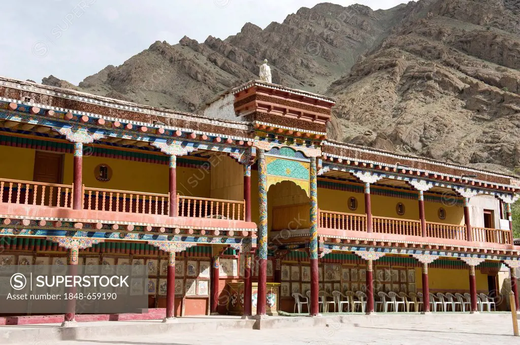 Tibetan Buddhist monastery, Hemis monastery, gallery buildings, Drukpa sect, the Himalayas, Ladakh, Jammu and Kashmir, India, South Asia, Asia