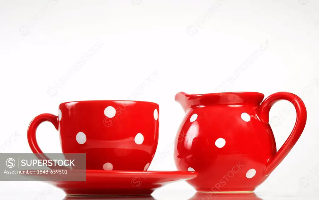Red rustico mug and jug