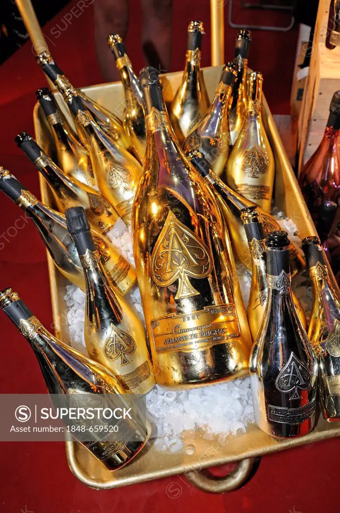 Golden Magnum bottles, Armand de Brignac-Champagne, Wine & Dine Festival, Tsim Sha Tsui, Hong Kong, China, Asia