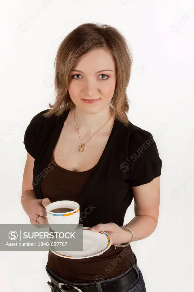 Young woman holding a coffee cup