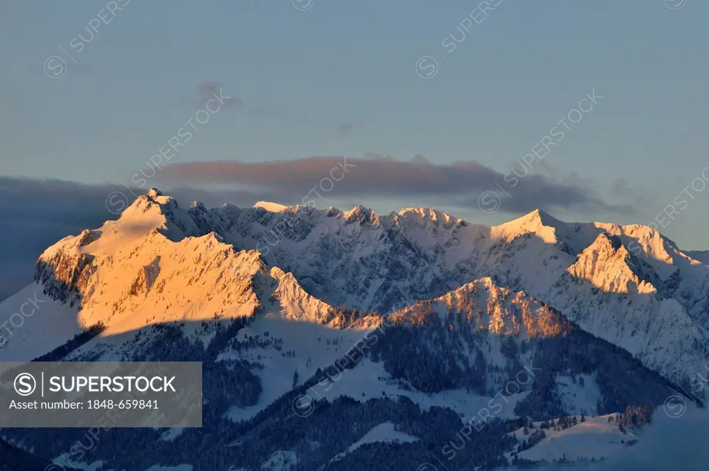 Wilder Kaiser massif, Reit im Winkl, Chiemgau region, Bavaria, Germany, Europe