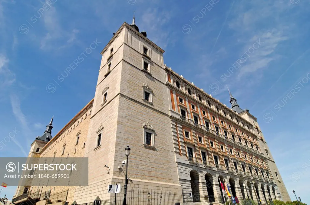Library, Alcazar, castle, Toledo, Castile-La Mancha, Spain, Europe, PublicGround