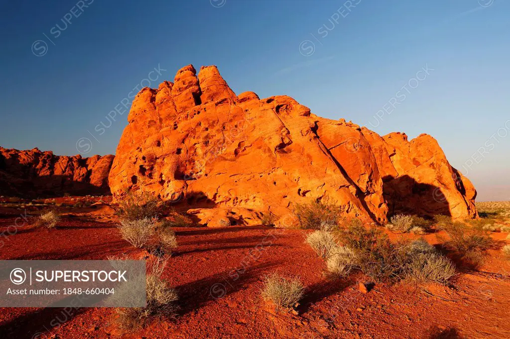 Seven Sisters rock formation in the Valley of Fire State Park, Nevada, USA