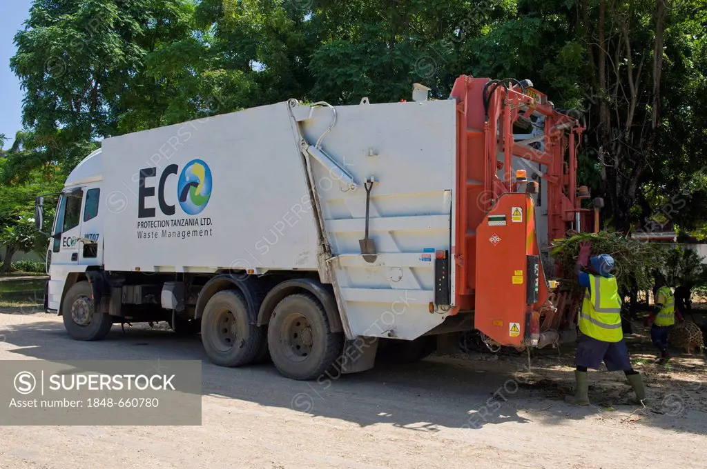 Garbage truck in Dar es Salaam, Tanzania, Africa