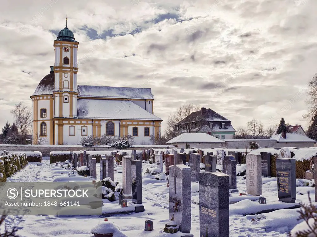 Herrgottsruh pilgrimage church and cemetery, Friedberg, Bavaria, Germany, Europe