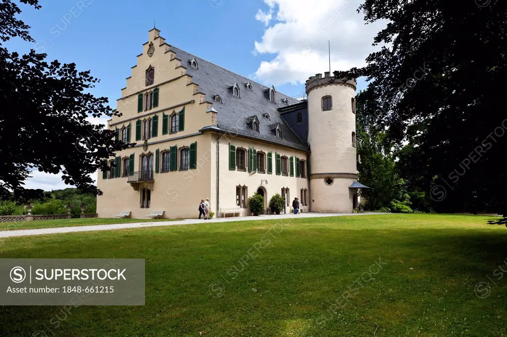 Schloss Rosenau Palace with park, Coburg, Upper Franconia, Bavaria, Germany, Europe