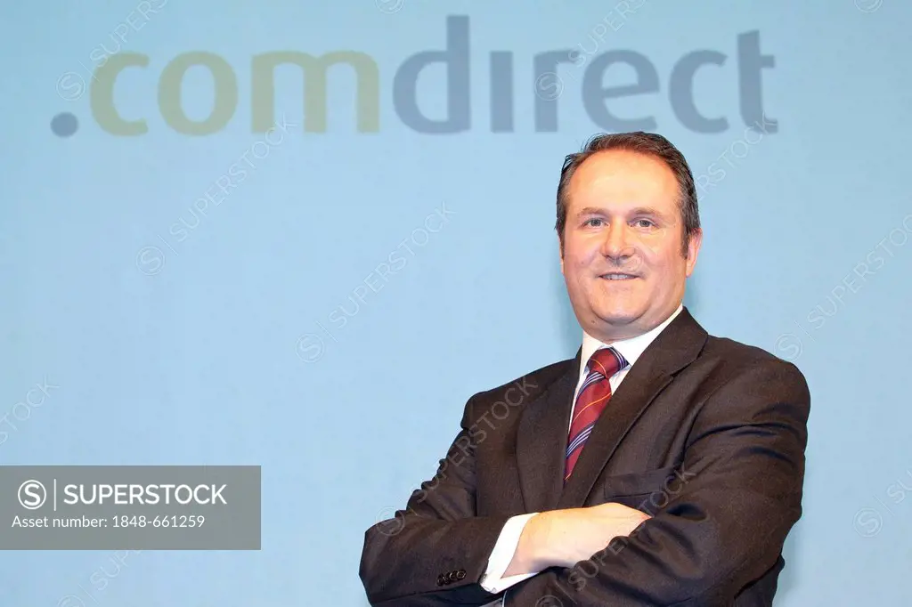 Christian Diekmann, Chief Financial Officer of comdirect Bank AG, during the financial statement press conference in Frankfurt am Main, Hesse, Germany...