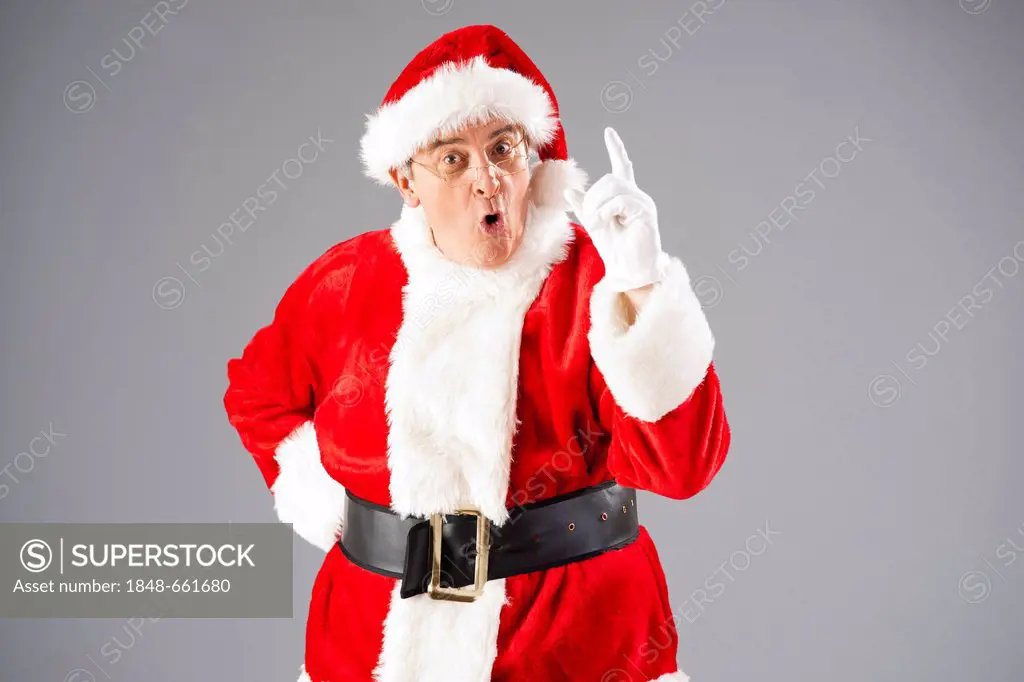 Santa Claus wagging his index finger