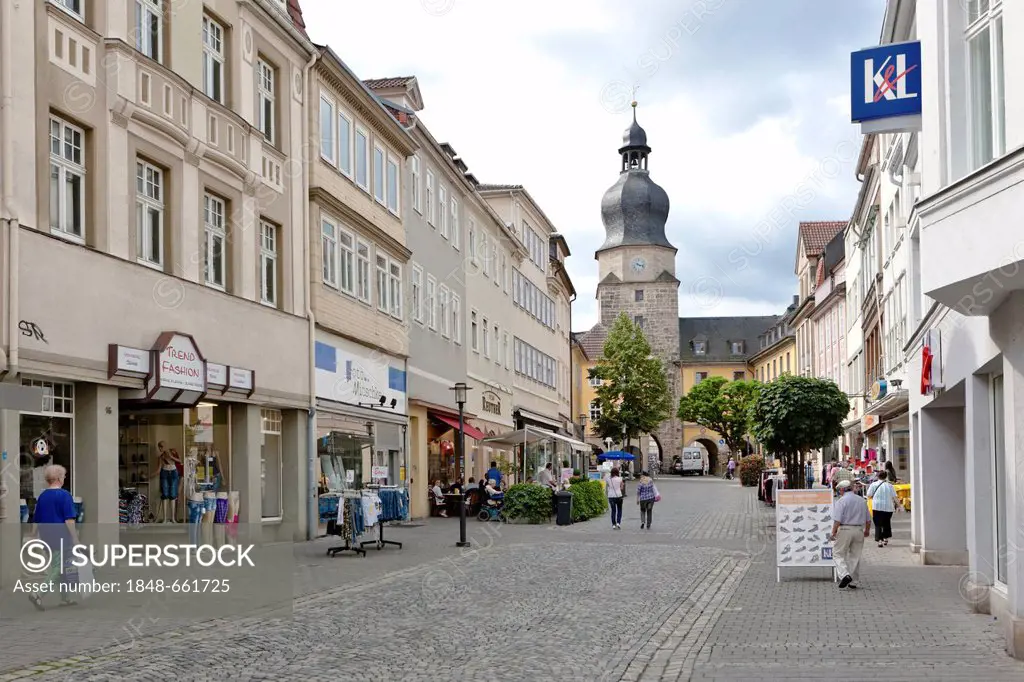 Shopping street, Steinweg street, Coburg, Upper Franconia, Bavaria, Germany, Europe