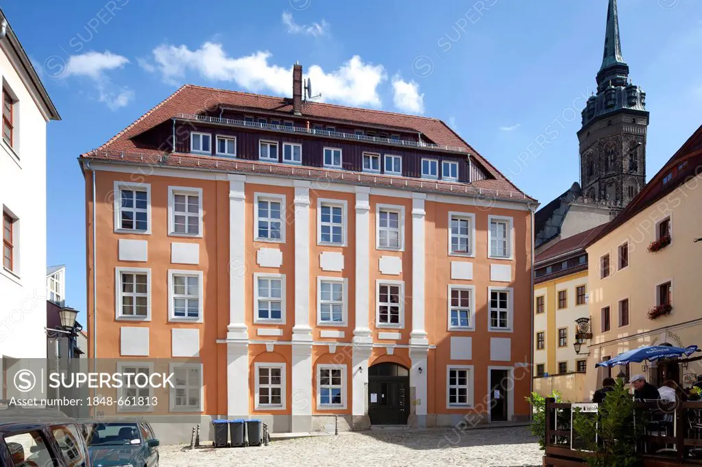 Historic residential and commercial building, Predigergasse street, Bautzen, Budysin, Upper Lusatia, Lusatia, Saxony, Germany, Europe, PublicGround