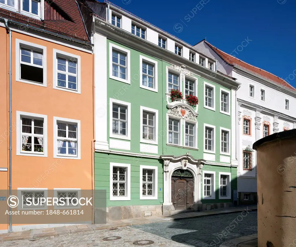 Historic residential and commercial building, Hintere Bruedergasse street, Bautzen, Budysin, Upper Lusatia, Lusatia, Saxony, Germany, Europe, PublicGr...