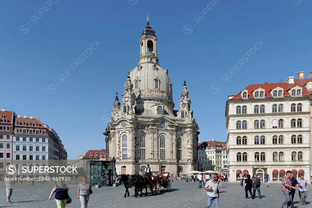 Frauenkirche, Church of Our Lady, Dresden, Florence of the Elbe, Saxony, Germany, Europe