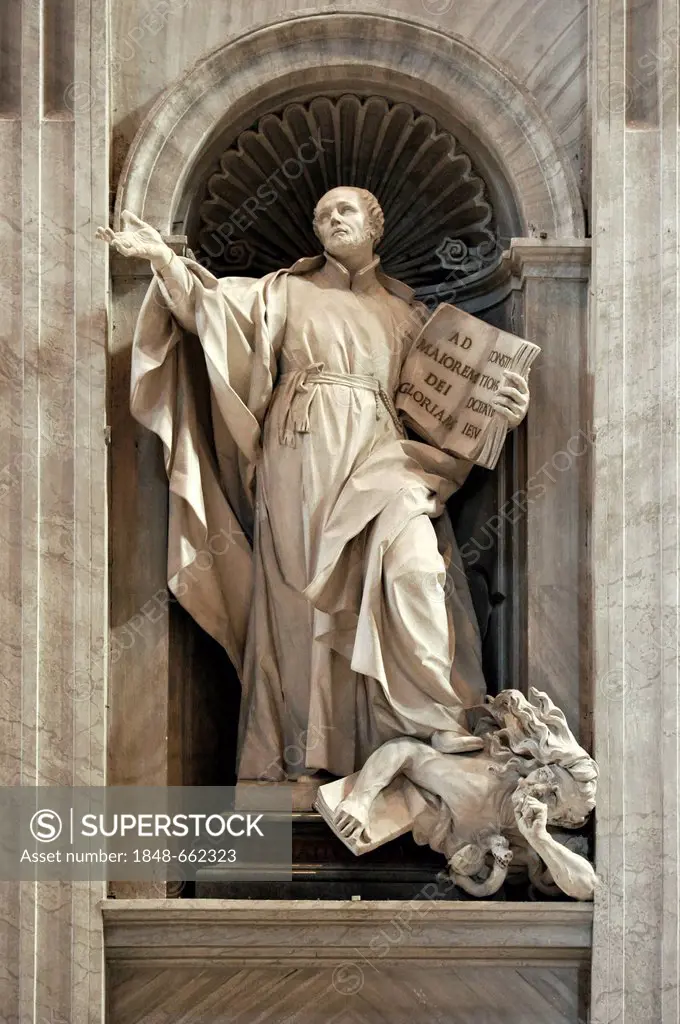 Monument to St. Ignatius of Loyola, St. Peter's Basilica, Vatican, Rome, Lazio region, Italy, Europe