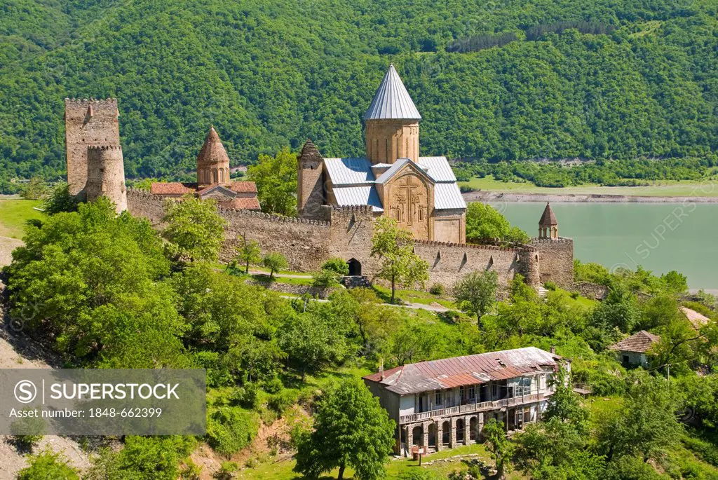 Fortress monastery, Alaverdi Monastery, Kakheti, Georgia, Caucasus