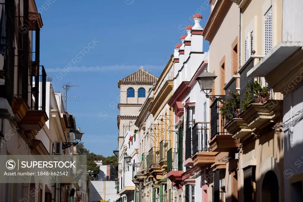 Houses in the centre of El Puerto de Santa Maria, Costa de la Luz, Andalusia, Spain, Europe