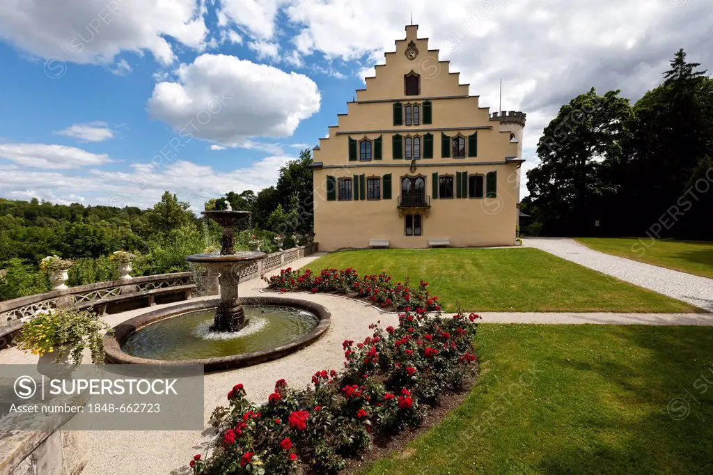 Schloss Rosenau Palace with park, Coburg, Upper Franconia, Bavaria, Germany, Europe