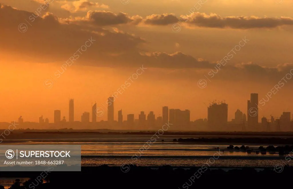 Skyline of the city centre of Abu Dhabi, United Arab Emirates, Middle East