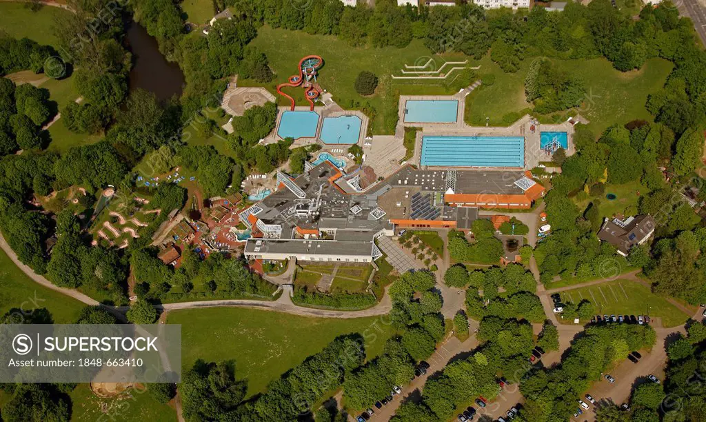 Aerial view, Copa Ca Backum recreation park, Herten, Ruhrgebiet region, North Rhine-Westphalia, Germany, Europe