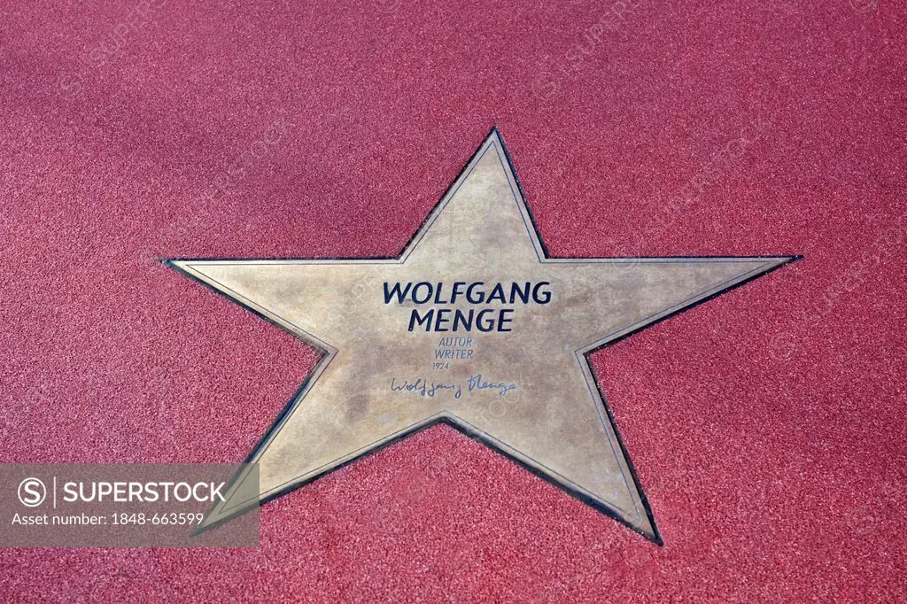 Star of Wolfgang Menge, Boulevard der Stars, walk of stars, Potsdamer Platz square, Berlin, Germany, Europe