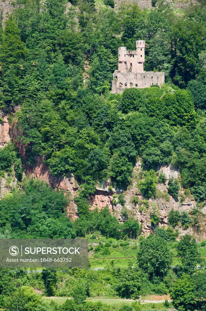 Schadeck Castle, Neckarsteinach, Neckar Valley-Odenwald nature park, Hesse, Germany, Europe