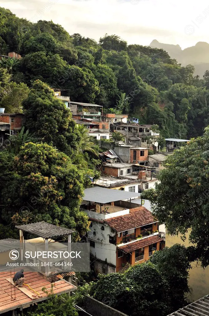 Slum district of Favela Morro da Formiga, Tijuca district, Rio de Janeiro, Brazil, South America