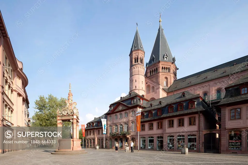 Mainz Cathedral or St. Martin's Cathedral, Mainz, Rhineland-Palatinate, Germany, Europe, PublicGround