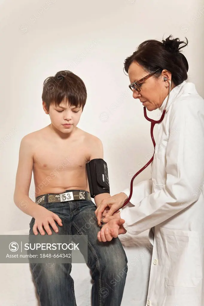 Boy getting an examination at the pediatrician's