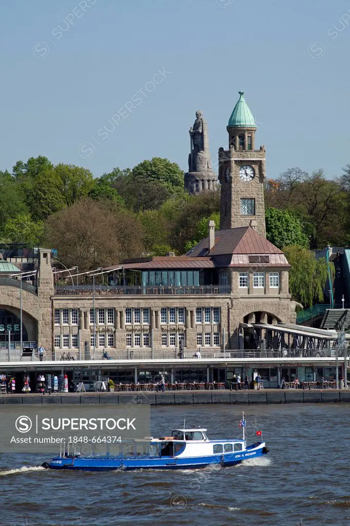 Bismarck Monument, St. Pauli Landing Bridges, Port of Hamburg, Hamburg, Germany, Europe, PublicGround
