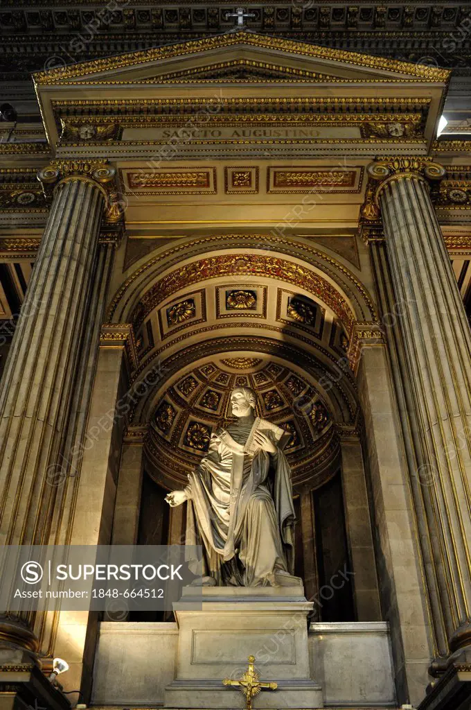 Interior, statues of biblical stories, church Église de la Madeleine or L'église Sainte-Marie-Madeleine, Paris, France, Europe
