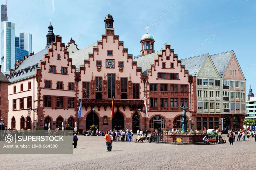Half-timbered houses, Roemerberg square, Frankfurt am Main, Hesse, Germany, Europe