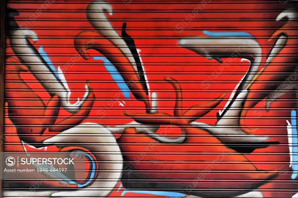 Graffiti, Gran Via, Madrid, Spain, Europe