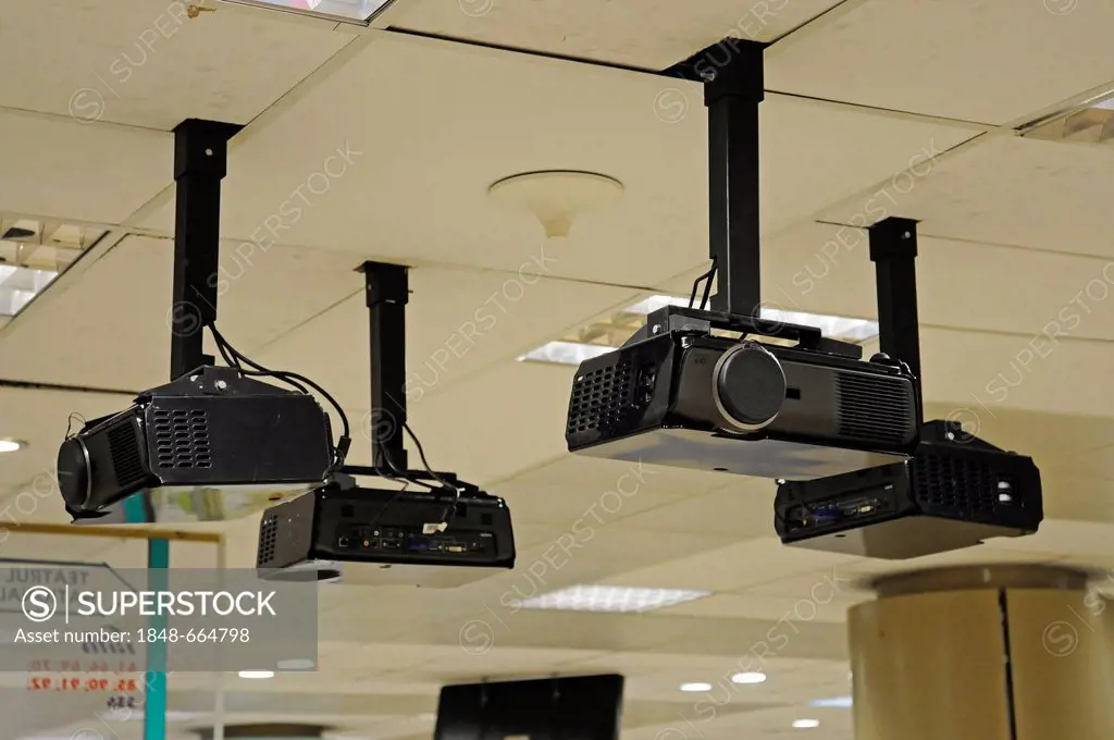Surveillance cameras, subway for pedestrians, metro, University metro station, Bucharest, Romania, Eastern Europe, Europe