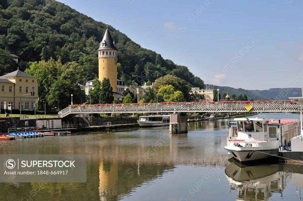 Quellenturm tower, Bad Ems, Rhineland-Palatinate, Germany, Europe, PublicGround