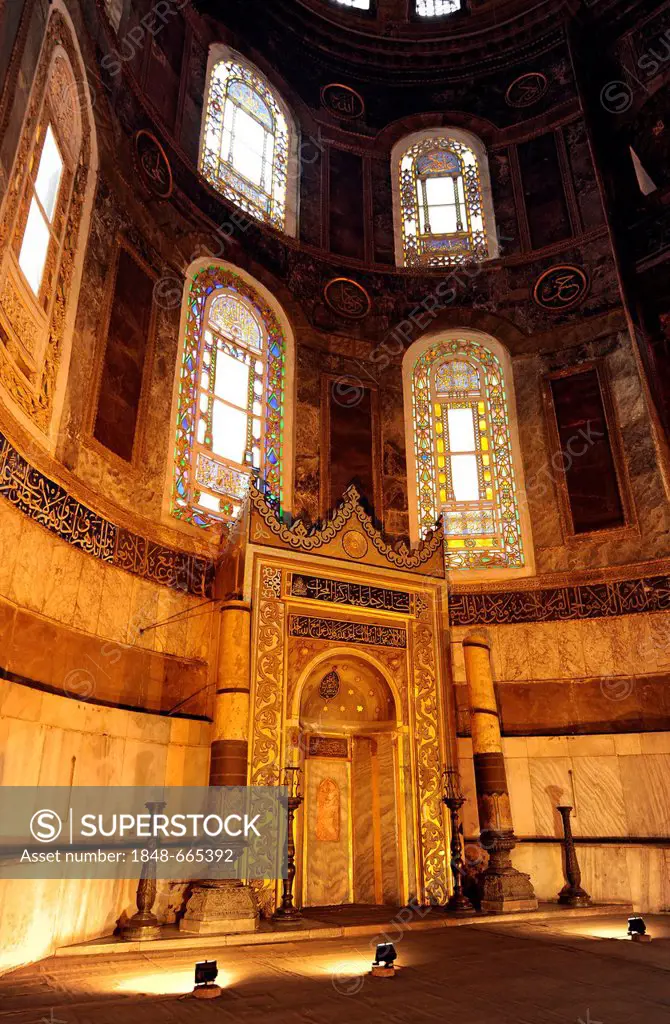 Mihrab, prayer niche, Hagia Sophia, Ayasofya, Istanbul, Turkey